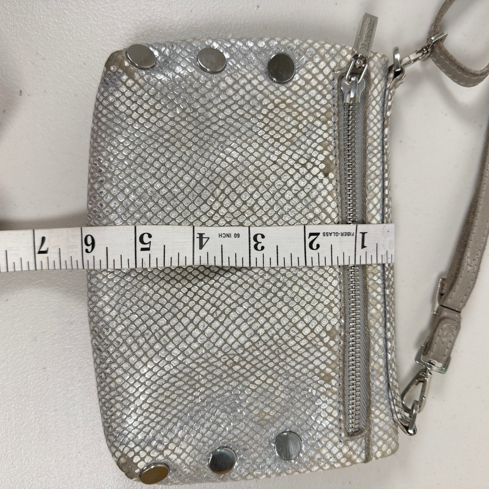 Hammitt Crossbody Bag Silver Python Embossed Leat… - image 13